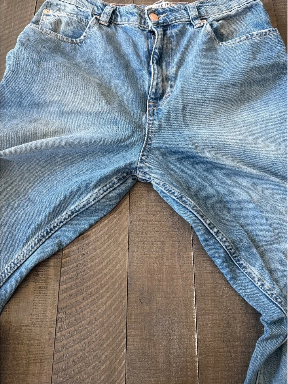 We The Free Tinsely Baggy High Rise Straight Leg Jeans